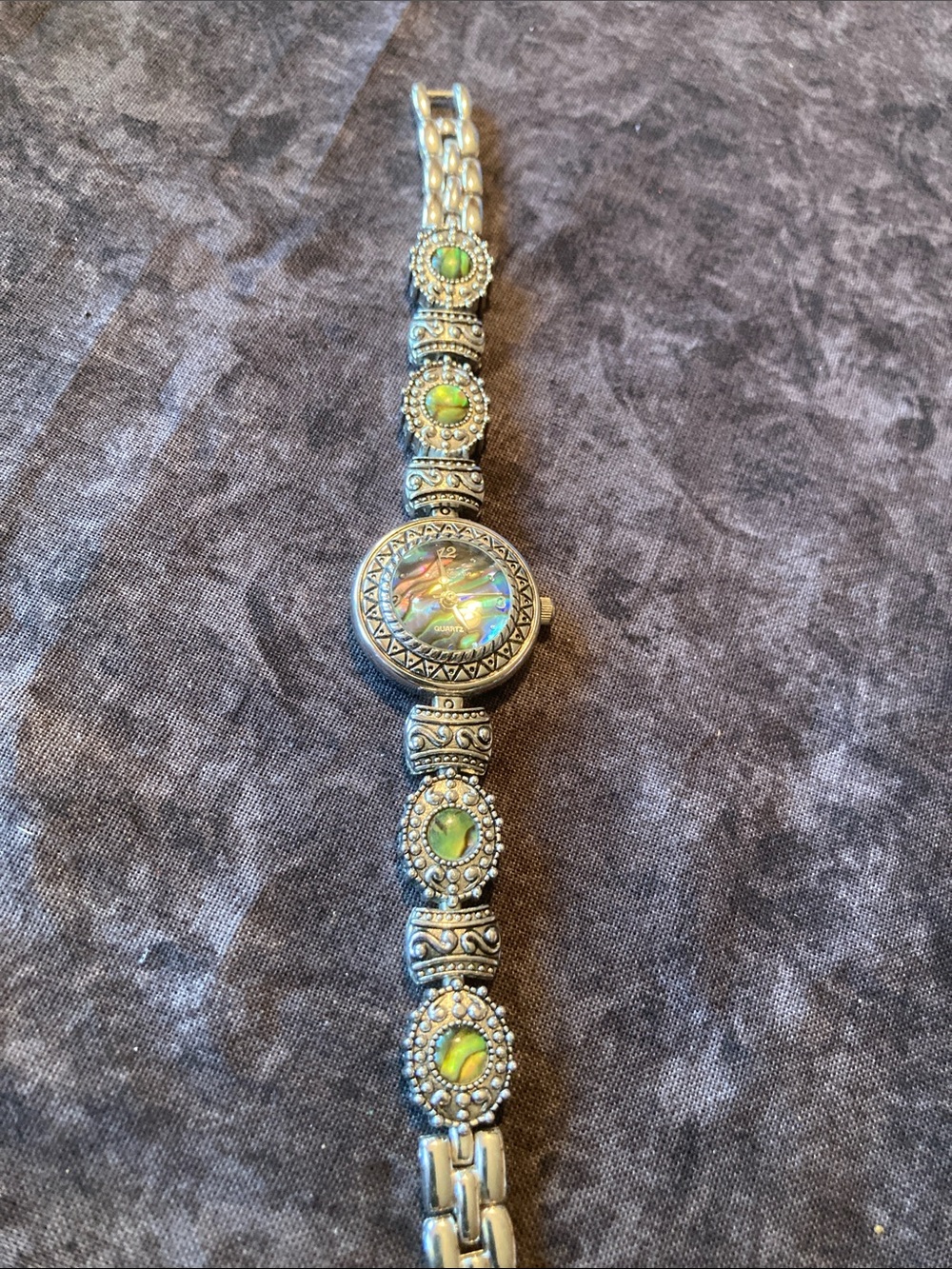 Gorgeous Running Watch Bracelet with Green Opal Accents